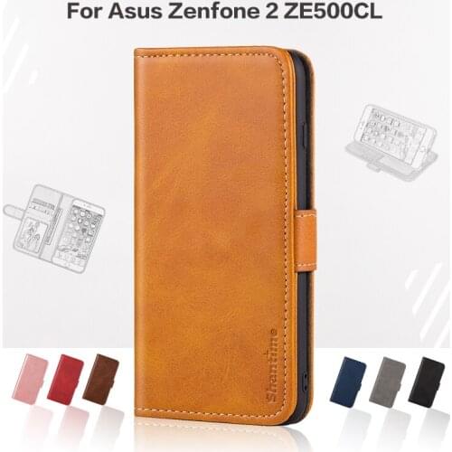 Flip Cover For Asus Zenfone 2 ZE500CL Business Case Leather Luxury With Magnet Wallet Case For Asus ZE500CL Phone Cover