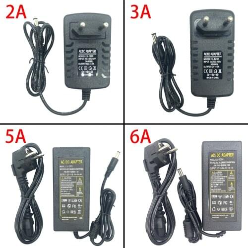DC12V LED Power Supply 2A 3A 5A 6A Switch Transformer LED Strip Light Adapter RGBW W5050 WS2835 WS2811 WS2812 EU US UK AU Supply