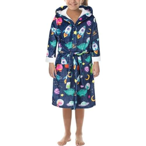 Kids Bathrobe for Boy Girl Spring Winter Cartoon Dinosaur Pajamas Warm Children Pyjama Teenager Boys Bath Robe Swimming Clothing