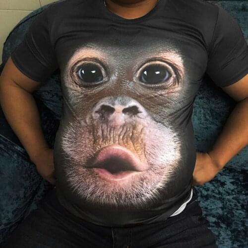 Summer 3d T-shirt Print Animal Monkey Gorilla Short Sleeve Funny Design Casual Top T-shirt Men Large Size Streetwear Tshirts
