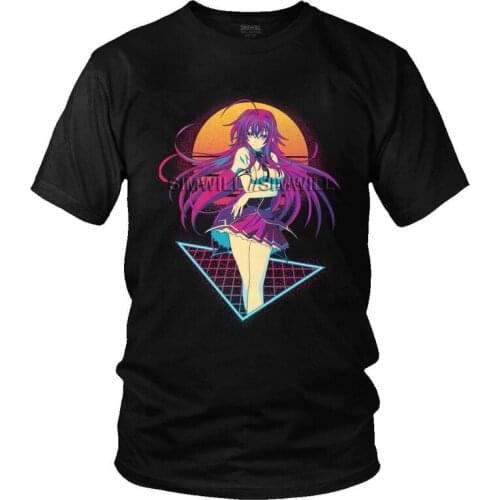 Male Rias Gremory T-Shirt Streetwear Anime Manga High School DxD Tshirt Short Sleeve Unique T Shirt Homme Cotton Tee Gift