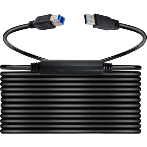 Xiwai Standard USB 3.0 Type A Male to Standard Type B Male Chipset Repeater Cable for Industrial Camera & Laptop PC & Disk 8m