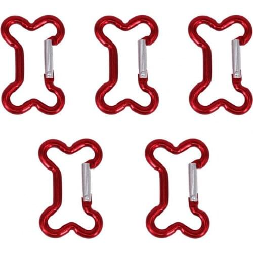 5Pcs Climbing Carabiner Lightweight Multifunctional Bone Type Buckle Aluminum Alloy Carabiner Water Bottles Climbing Accessories