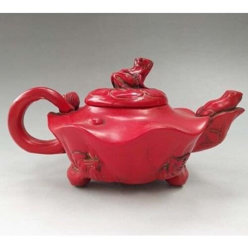 Chinese artificial resin frog image of pure handmade sculpture teapot