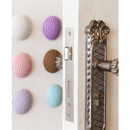 Creative Wall Protector Door Handle Bumper Guard Stopper Anti-collision Sticker Self Adhesive Rubber Round Door Crash Pad