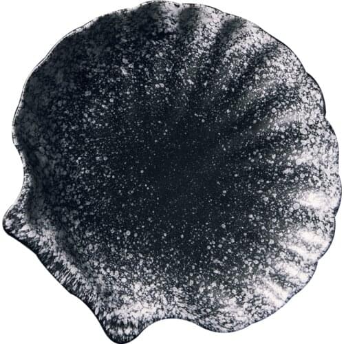 Creative shell-shaped plate simple Japanese irregular tableware porcelain plate household kitchen ceramic plate 6.5 inch