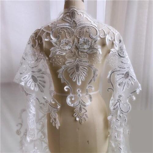 53cm Lace Fabric Trim Wedding Dress Skirt Wide Lace Trailing Veil Lace Accessories VM224120