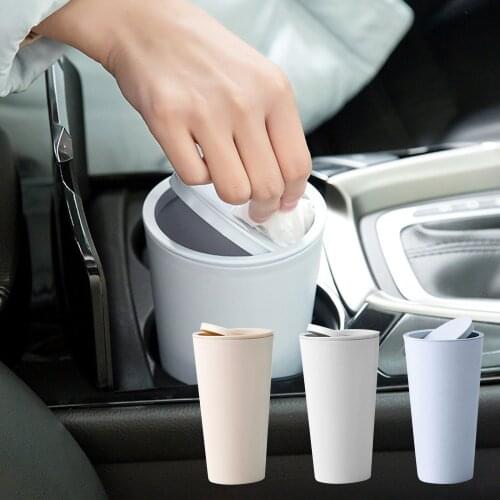 Nordic Style Car Garbage With Lid Can Car Trash Bin Home Room Garbage Dust Case Holder Bin Car Basket Car Accessories