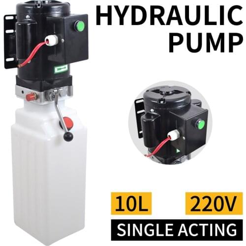 10L 2.64 Gallon 220V Hydraulic Power Unit Pump Car Lift Ramp Single Acting Auto Lifts