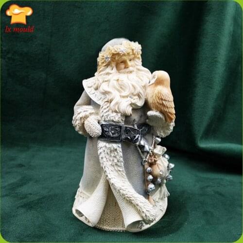 2019 new Christmas Santa Claus silicone soap candle mold resin clay crafts mold old man and owl