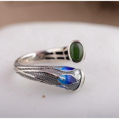Deer King jewelry Lapis Ring S925 silver inlaid red Natural stone Wholesale Shaolan process