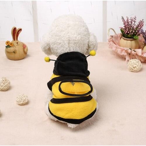 Wholesale Pet Vest Clothing Manufacturer Autumn And Winter Super Cute Funny Bee Transformation Outfit Teddy Poodle Clothing