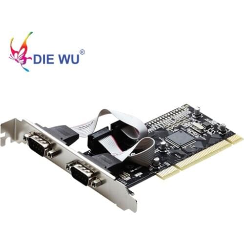 DIEWU 2 Port RS232 Serial Port Expansion card PCI to Serial Riser Card Adapter Converter Free shipping