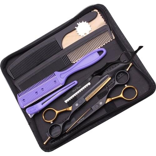 5.5 inch Professional Hair scissors Barber scissors Japan Steel Hairdressing scissors Straight Thinning Hair Cutting shear