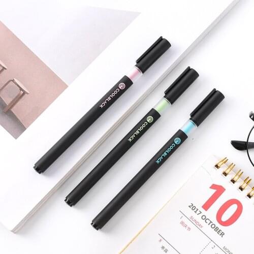 3 / 5 pieces of advanced cool black creative neutral pen learning full needle neutral black water pen office signature pen