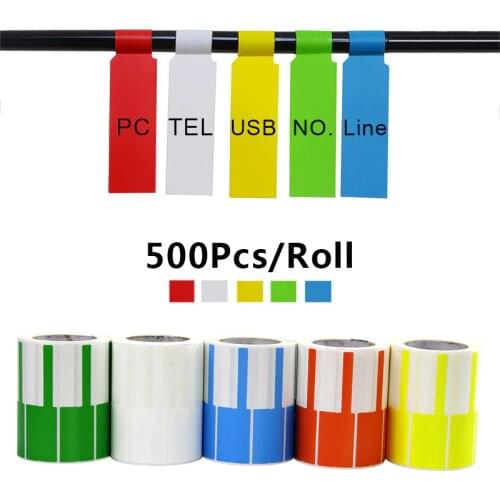 500Pcs Self-Adhesive Wire Cable Label Organizer Water Proof Tear-Resista Oil-Proof Tag Stickers Cord Identification