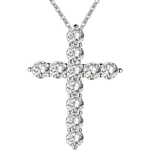 Silver color , necklace jewelry women wedding fashion Cross CZ crystal Zircon stone pendant necklace Christmas gift n296