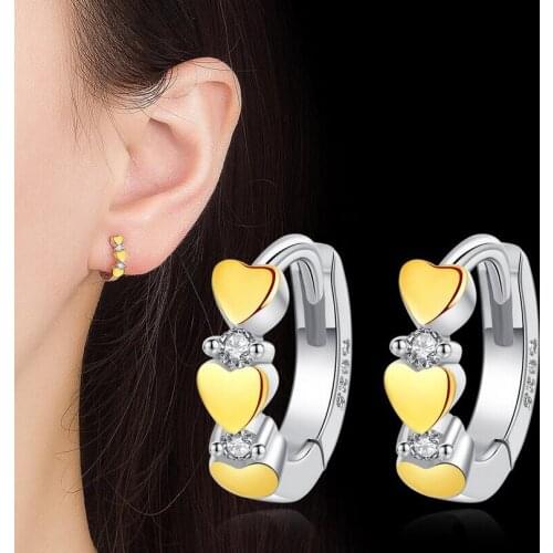 Gold Color Temperament Personality Joker Retro Hoop Earring Simple Love Heart Shaped Hoop Earrings New Female Earrings