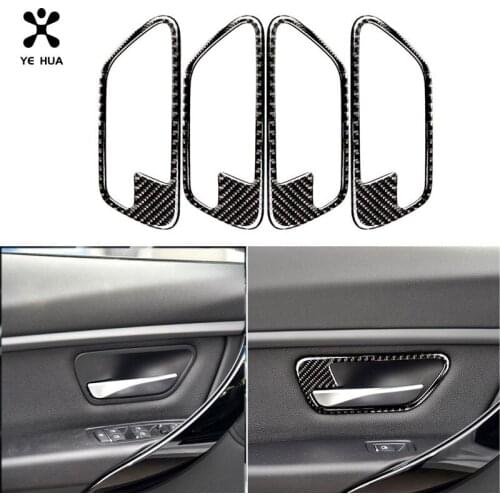 Specialized For Bmw F30 Car Stickers and Decals 3 Series Door Handles Carbon Fiber Interior Details Covers Decoration Accessorie