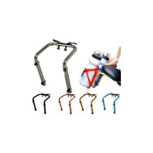 New Bike Bicycle Cycling Seat Post Back Double Water Bottle Holder Cage Rack Adapter