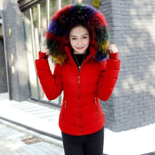 2021 New cotton solid short puffer Jacket for women zipper down parka Women autumn clothes hooded down jacket coat
