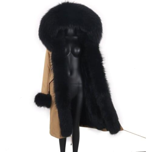 2021 New Natural Raccoon Fur Big Hood Warm S-7XL Winter Jacket Women Waterproof Real Fur Coat Streetwear