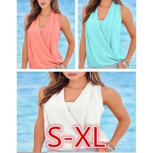 2021 Fashion Summer Solid Color V-neck Chiffon Stitching Knitted Vest Strapless Tank Top Shirt Femme European And American Style