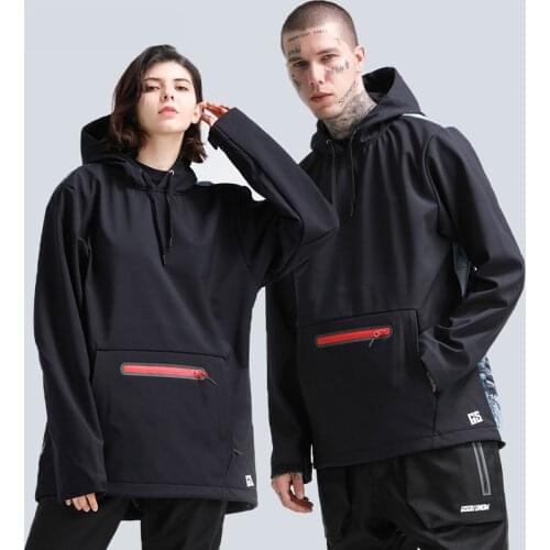 GSOU SNOW Snowboard Couple Hoodie Winter Waterproof Thicken Ski Jacket Winter Outdoor Skiing And Snowboarding Sweatshirt