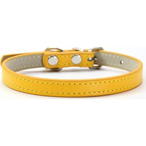 16 Pcs/Lot Soft Leather Solid Cat Collar Adjustable Puppy Collars For Cat Kitten Accessories Chihuahua Necklace Pet Supplies