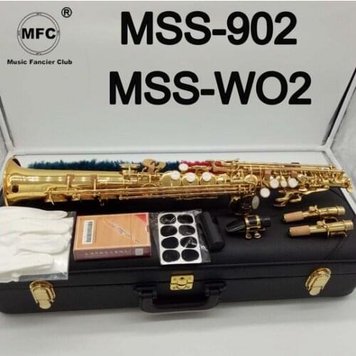 Music Fancier Club Soprano Saxophone MSS-902 MSS-WO2 Gold Lacquer With Case Sax Soprano Mouthpiece Ligature Reeds Neck