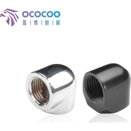 OCOCOO Water Cooler Computer Hard Tube Diy Accessories 90 Degree Right Angle Dum Double Inner Teeth G1/4 Thread Silver / Black