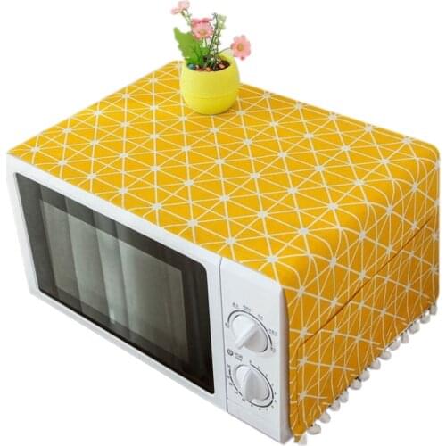 Modern Style Cover Microwave Dust Proof Cover Microwave Oven Hood Home Decor Microwave Towel With Pouch Home Supply Hot