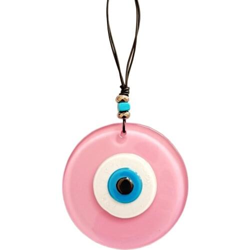 Handmade Custom Design Wall Decoration With Pink Color Glass Evil Eye Beads
