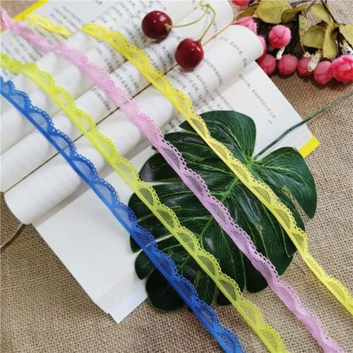 S1166 1.3cm Elastic Color Flower Edging Edge Decoration Process Gift Packaging Lace DIY
