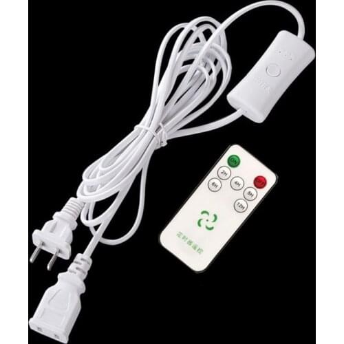 60W EU US Plug Power Extension Cord Cable White with Timer On/Off Switch Button Extension Power Cable 3M For Fan Table Lamp