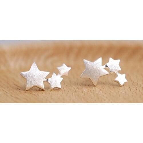 Fashion Silver Color Hypoallergenic Star Stud Earrings for Women Elegant Wedding Jewelry Pendientes Brincos