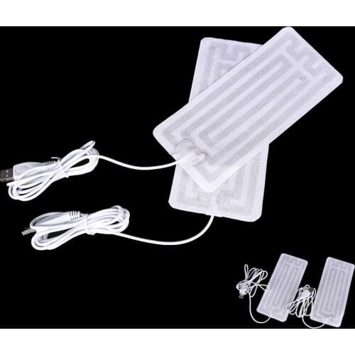 1 Pair 5V Winter Outdoor Camping Heated Vest Lightweight USB Charging Electric Heated Pads Back Warmer Vest 8cm*18cm