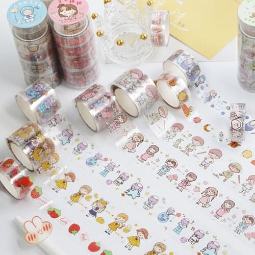 BULA 1Pc PET Tape Cute Basic Diary DIY Release Material Decorative Tape Student Stationery