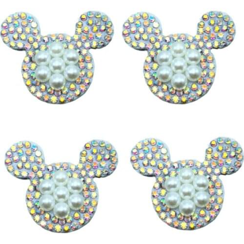 10pcs/bag Non-woven Fabric Rhinestone Pearl Cloth Stickers White Pearl Diamond DIY Accessories Dress Cloth Stickers Accessories