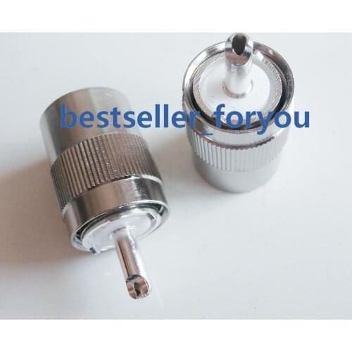 10X Connector UHF Male Plug PL259 Plug Solder RG5 RG6 5D-FB LMR300 Cable