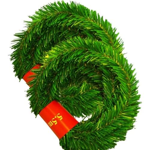 Pendant & Drop Ornaments - 5.5M Pine Christmas Garland Orative Green Artificial Xmas Tree Rattan 2Pcs