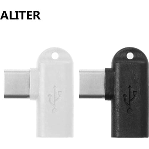 ALITER 1pc 90 Degree Type C Male To Micro USB Female Data Sync Charge Converter Adapter