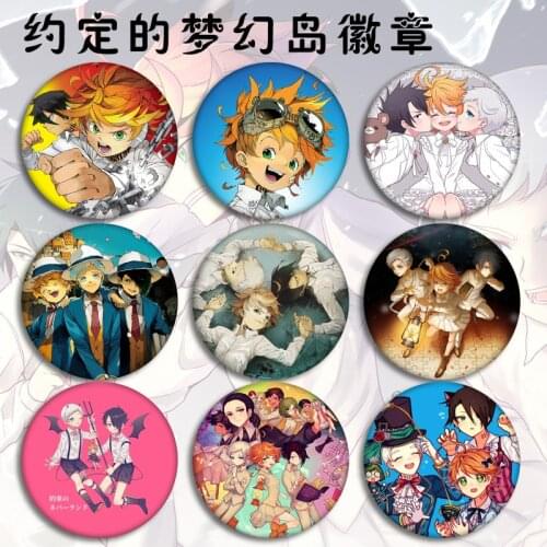 Anime Collection The Promised Neverland Badge 5.8cm HD Cartoon Badge Brooch Pendant
