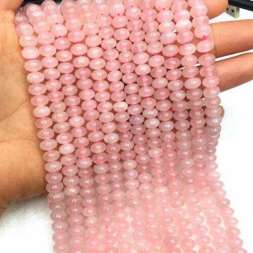 Natural Rose quartz stone 5X8mm hot sale abacus loose beads diy Jewelry elegant accessories findings 15inch A1