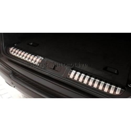 Black/Silver Rear Bumper Protector Sill Plate For Land Rover Range Rover Sport 2014-2016 2pcs