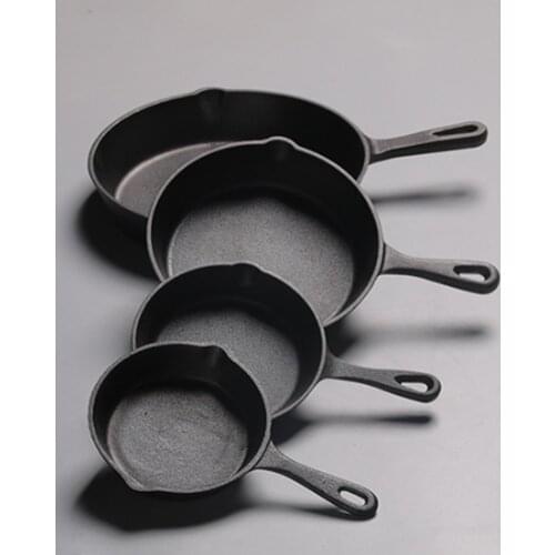 1PCS 16cm 20cm 25cm Cast Iron Frying Pans Cookware Pots Household Kitchen Cooking Tool Cookware