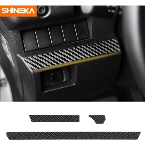 SHINEKA Carbon Fiber Car Central Console Decoration Strips Interior Trim Stickers For Suzuki Jimny 2019+ Accessories Car Styling