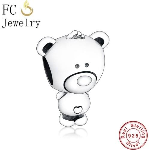 FC Jewelry Fit Original Brand Charm Bracelet 100% 925 Silver Theo The Bear Beads Making Girl Berloque Valentine Day 2020 NEW