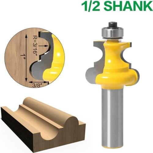 1PC 12MM 1/2" Shank Bead Molding Router Bit Flute & Beading Line Woodworking Tenon Milling Cutter for Wood Tools
