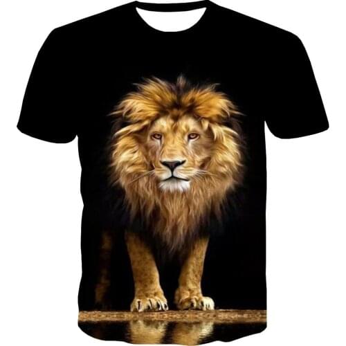 UNEY Lion KING T Shirt Tees 3D Paint US Size Shirt Animal Graphic Tshirt Men/Woman Round neck Tops La Tees